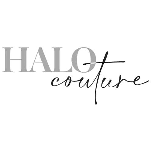 Logo of Halo Couture with stylized text and underline.