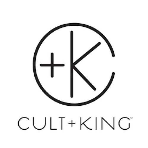 Logo of Cult+King featuring a plus sign and a stylized 'K'.