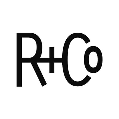 Logo of R+Co with stylized text design.